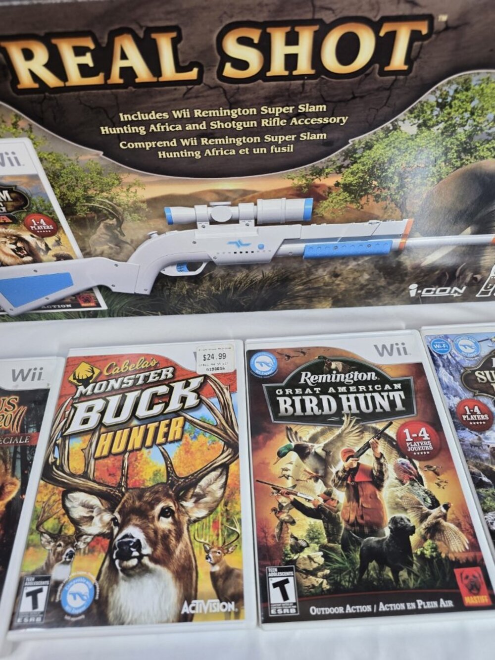 Nintendo Wii Real Shot Remington Accessory With 9 Hunting Games bundle Lot - Picture 5 of 16